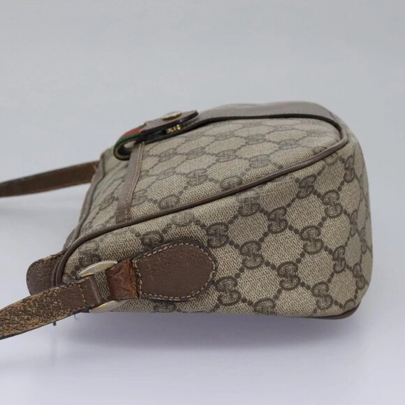 GUCCI Micro GG Supreme Web Sherry Line Shoulder Bag PVC Beige gold Auth 110383 - Picture 5 of 16